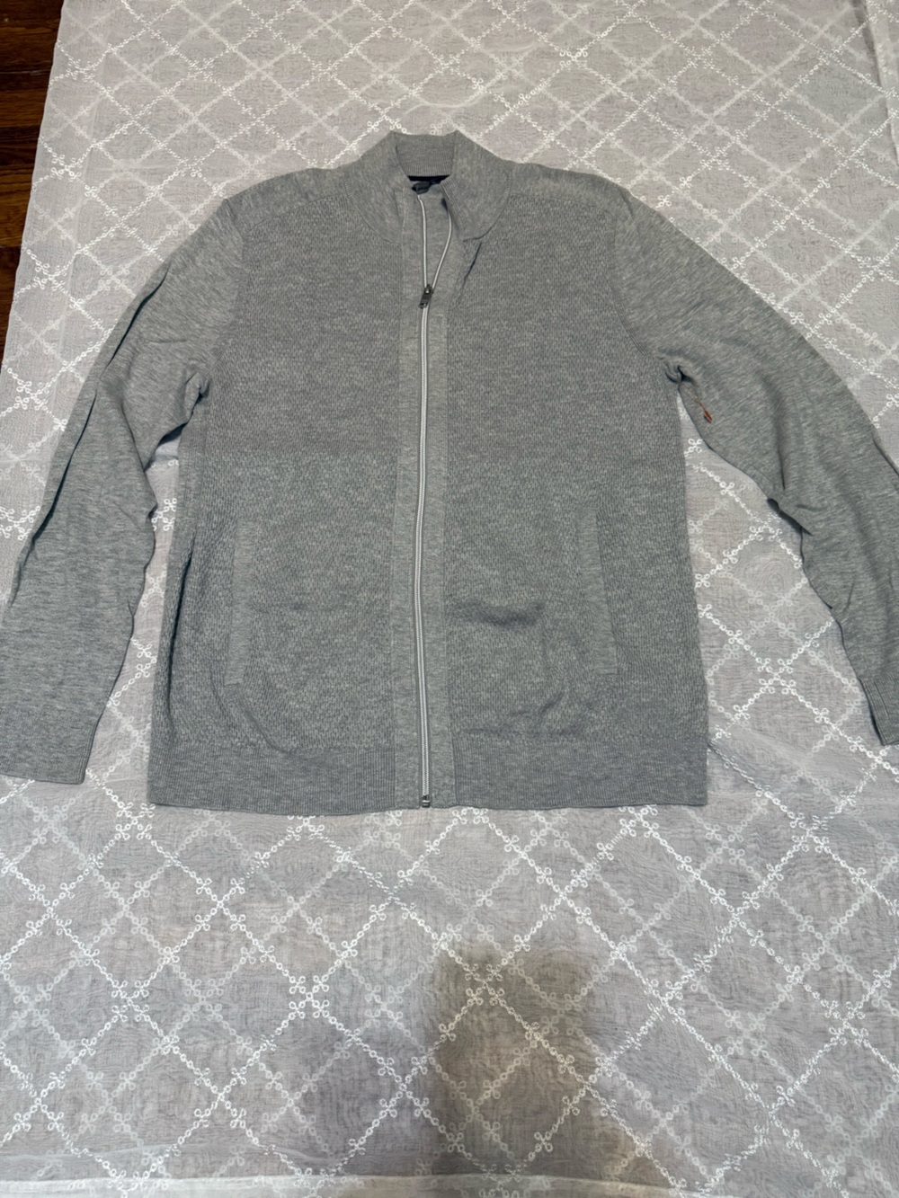 Banana Republic Gray Full-Zip Men's Sweater